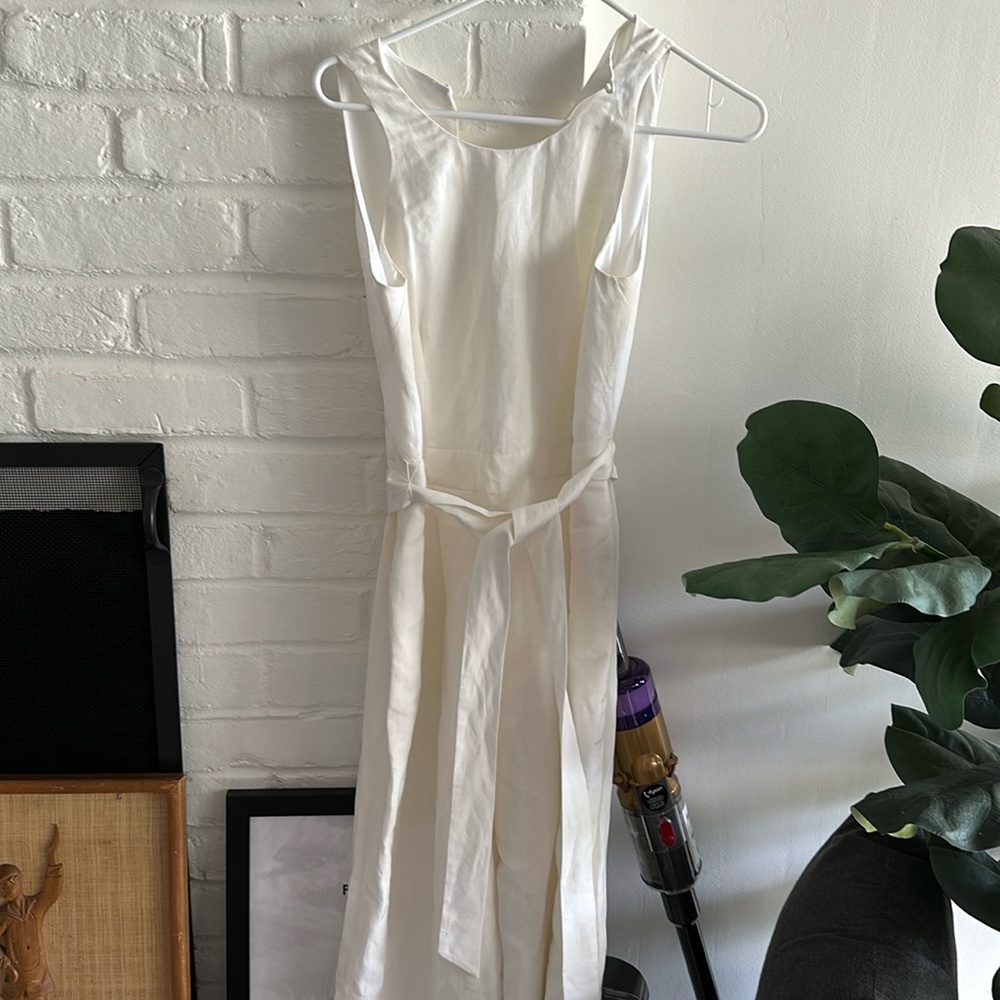 Banana Republic White Linen Jumpsuit 2P